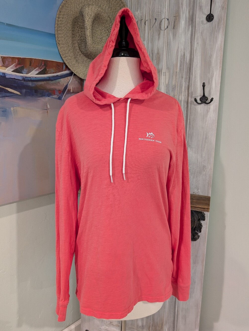 Southern Tide Sun Farer Collection Women's Coral Hooded Pullover